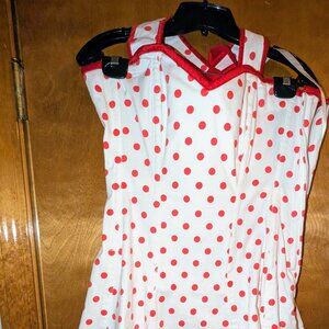 Red & White Polka Dot Corset Mini Dress Size 28 New With Tags